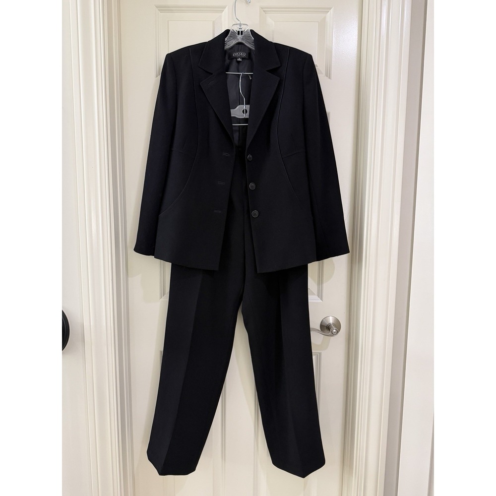 KASPER women black 2- piece pants suits size 12